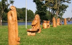 Аллея счастья - сказочный сквер из 27 деревянных скульптур в Советске.