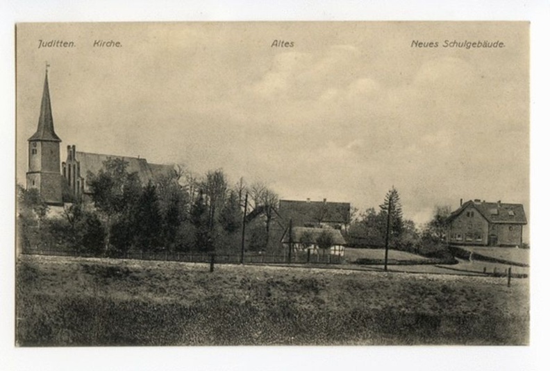 Königsberg. Juditten. Kirche, Altes und Neues Schulgebäude (1900-1911).