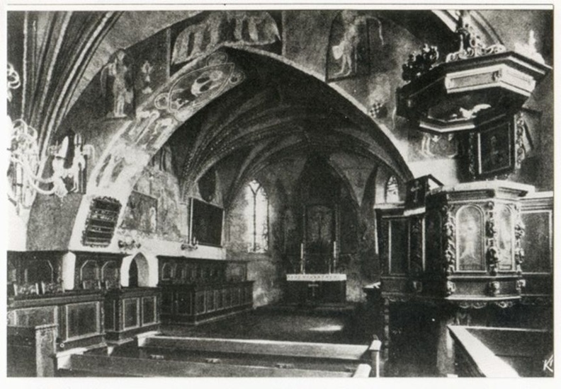 Königsberg. Juditten. Kirche, Inneres, Altarraum (1900-1920).